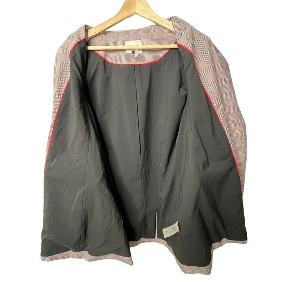 Court & Rowe Warwick Double-Breasted Houndstooth Plaid Blazer Sz 12 Gray Career - Picture 4 of 13